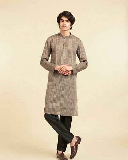 Diwas Men Olive Green Festive Kurta