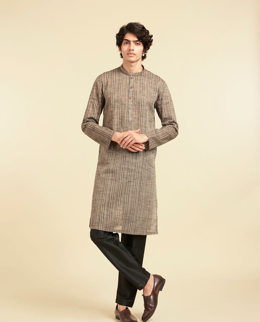 Diwas Men Olive Green Festive Kurta