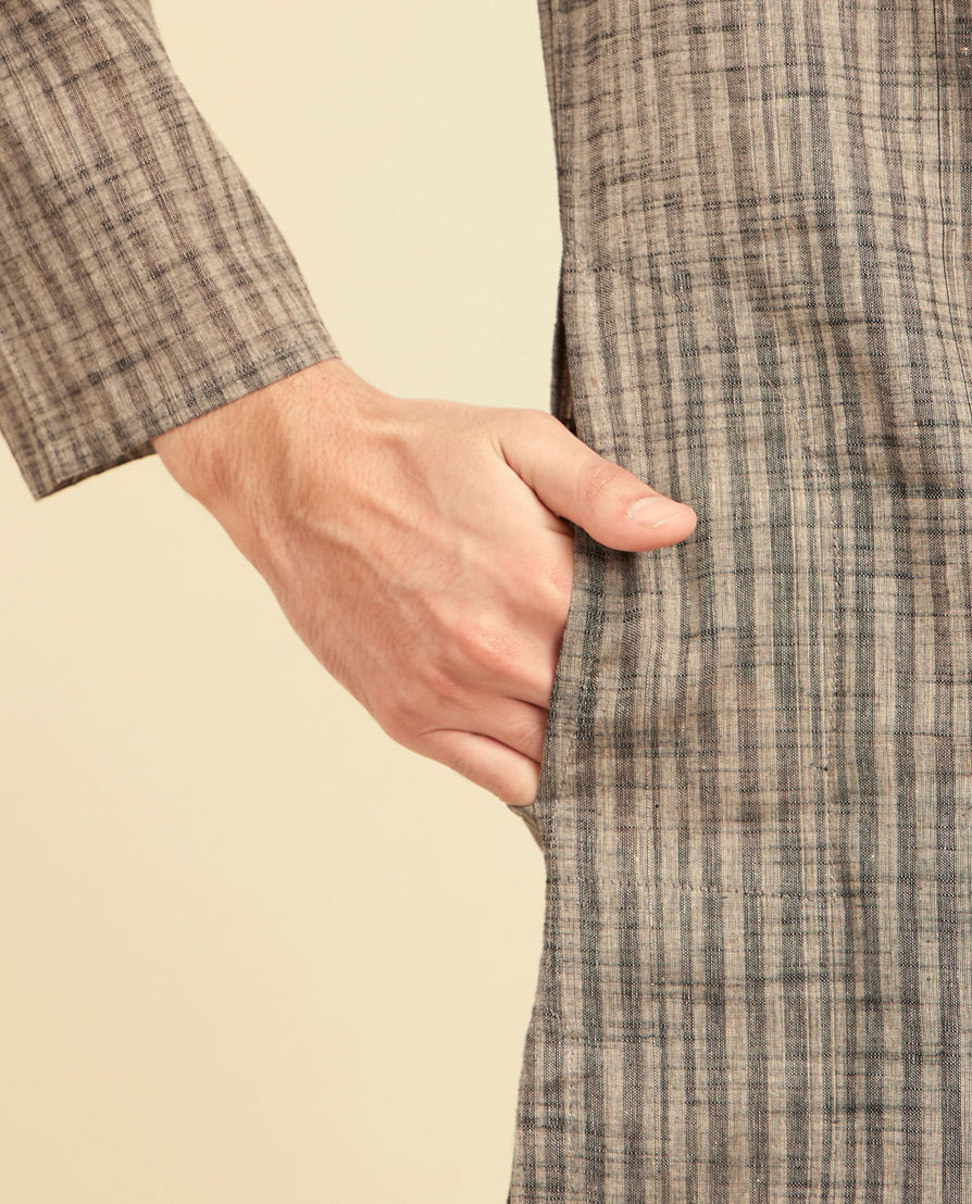 Diwas Men Olive Green Festive Kurta