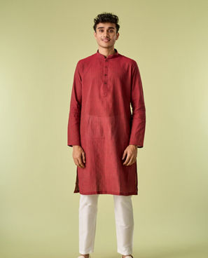 Diwas Men Maroon Majesty Cotton Kurta