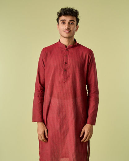 Diwas Men Maroon Majesty Cotton Kurta