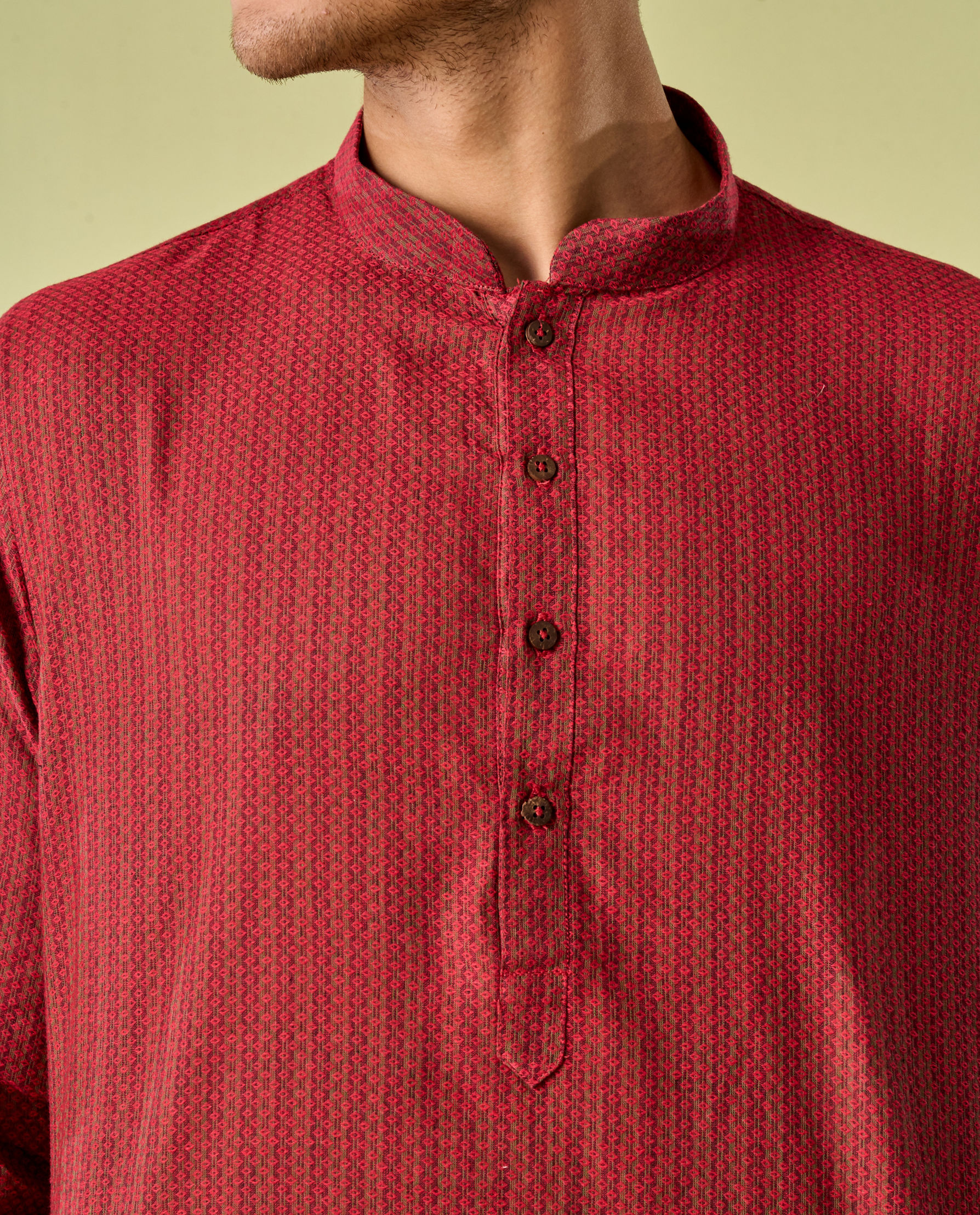 Diwas Men Maroon Majesty Cotton Kurta