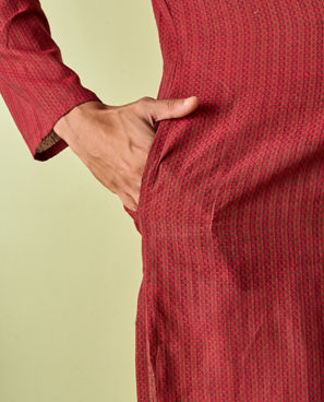 Diwas Men Maroon Majesty Cotton Kurta