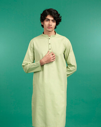 Diwas Men Light Mid Green Elegance Kurta