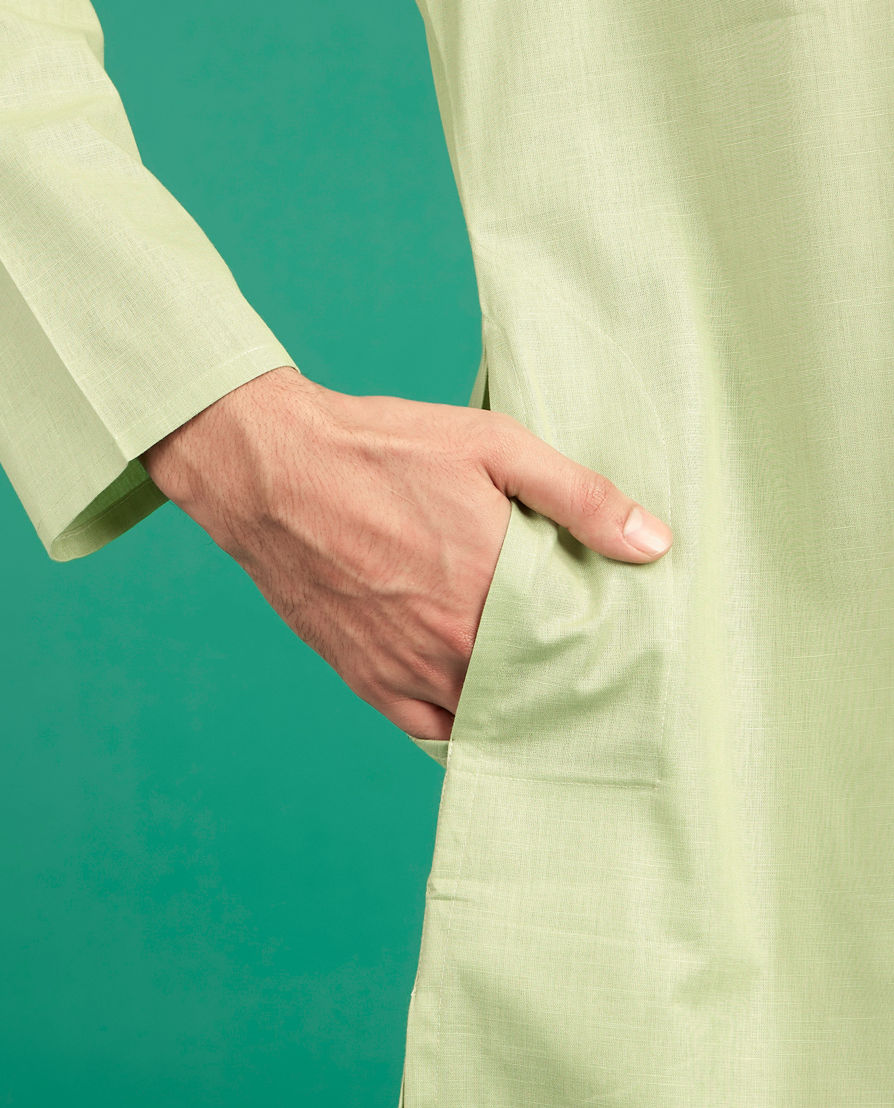 Diwas Men Light Mid Green Elegance Kurta