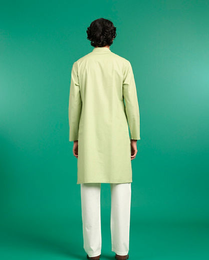 Diwas Men Light Mid Green Elegance Kurta