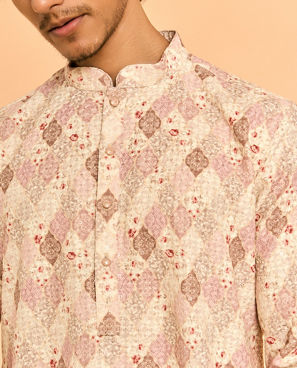 Diwas Men Cream Charm Cotton Kurta