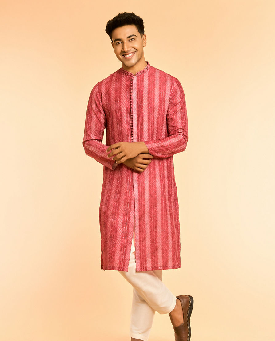 Diwas Men Regal Red Viscose Kurta