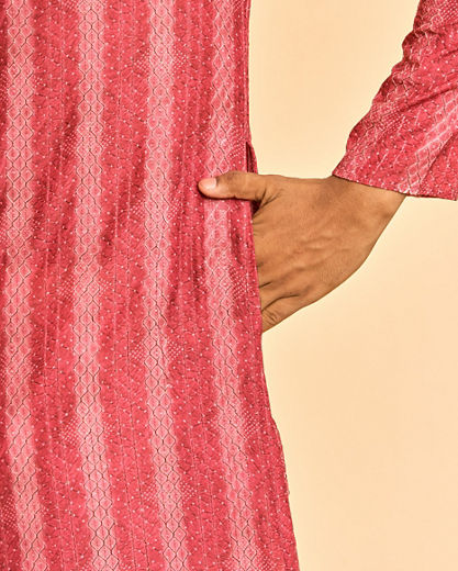 Diwas Men Regal Red Viscose Kurta