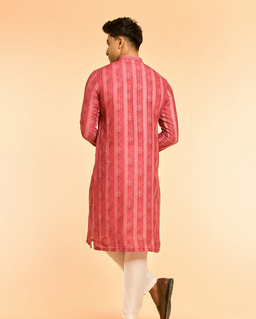 Diwas Men Regal Red Viscose Kurta