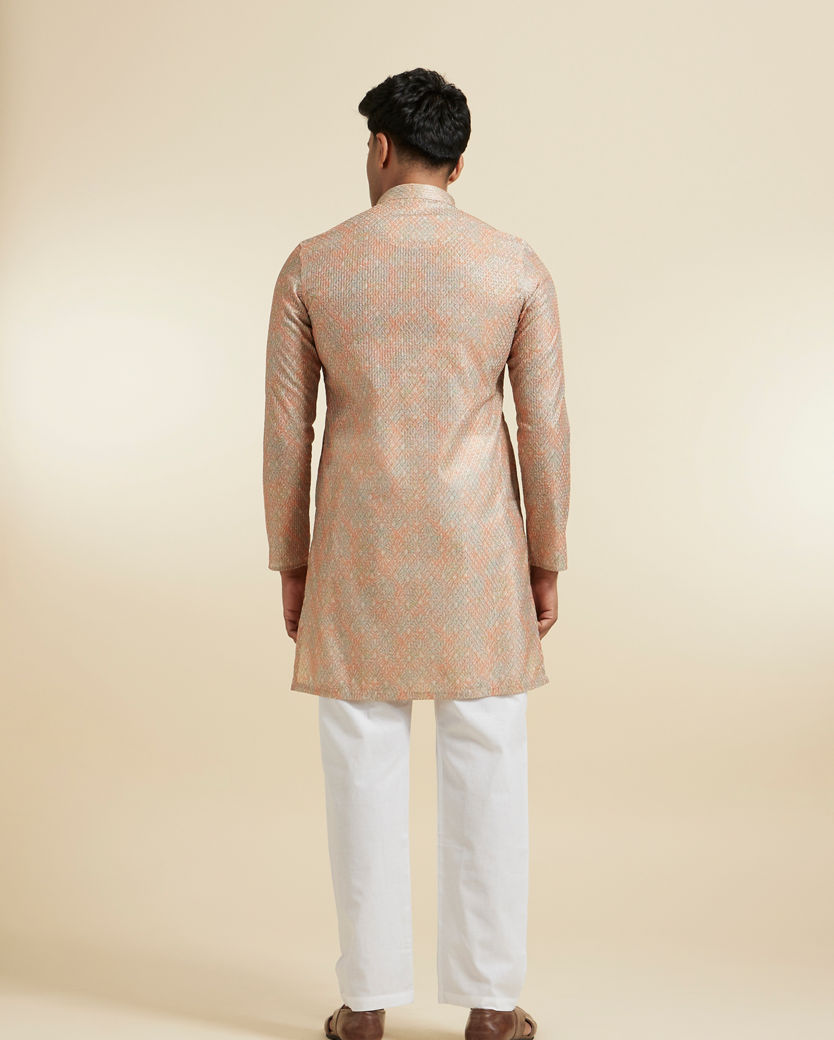 Diwas Men Fawn Festive Kurta