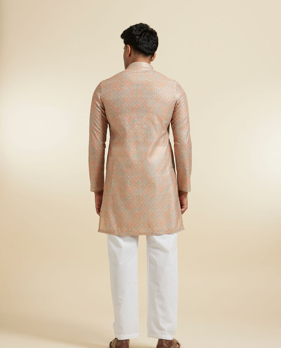 Diwas Men Fawn Festive Kurta