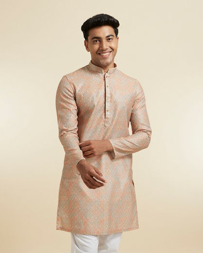 Diwas Men Fawn Festive Kurta