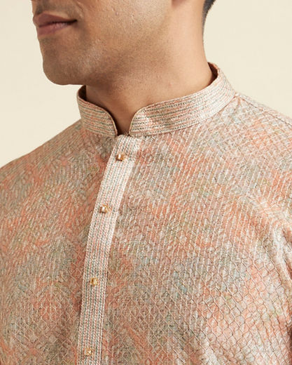 Diwas Men Fawn Festive Kurta