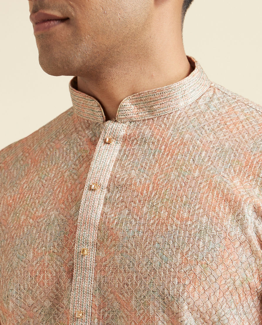 Diwas Men Fawn Festive Kurta