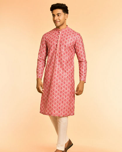 Diwas Men Rani Pink Elegance Kurta