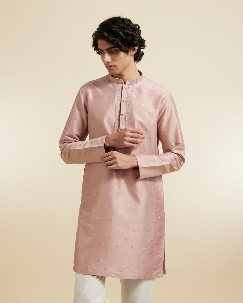Diwas Men Dusty Pink Elegance Kurta