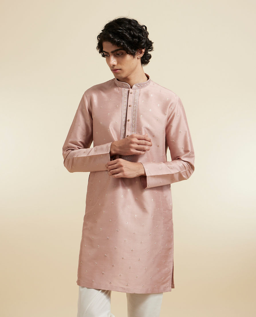 Diwas Men Dusty Pink Elegance Kurta