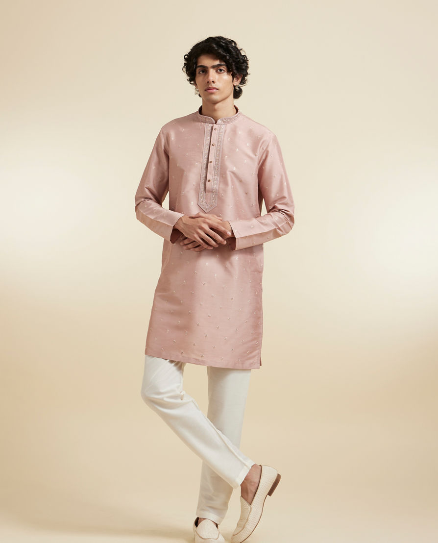 Diwas Men Dusty Pink Elegance Kurta