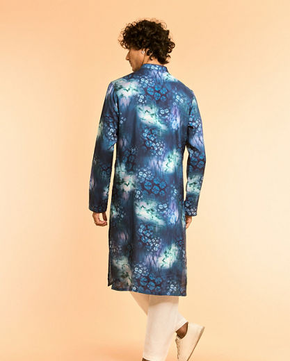 Diwas Men Teal Blue Festive Kurta