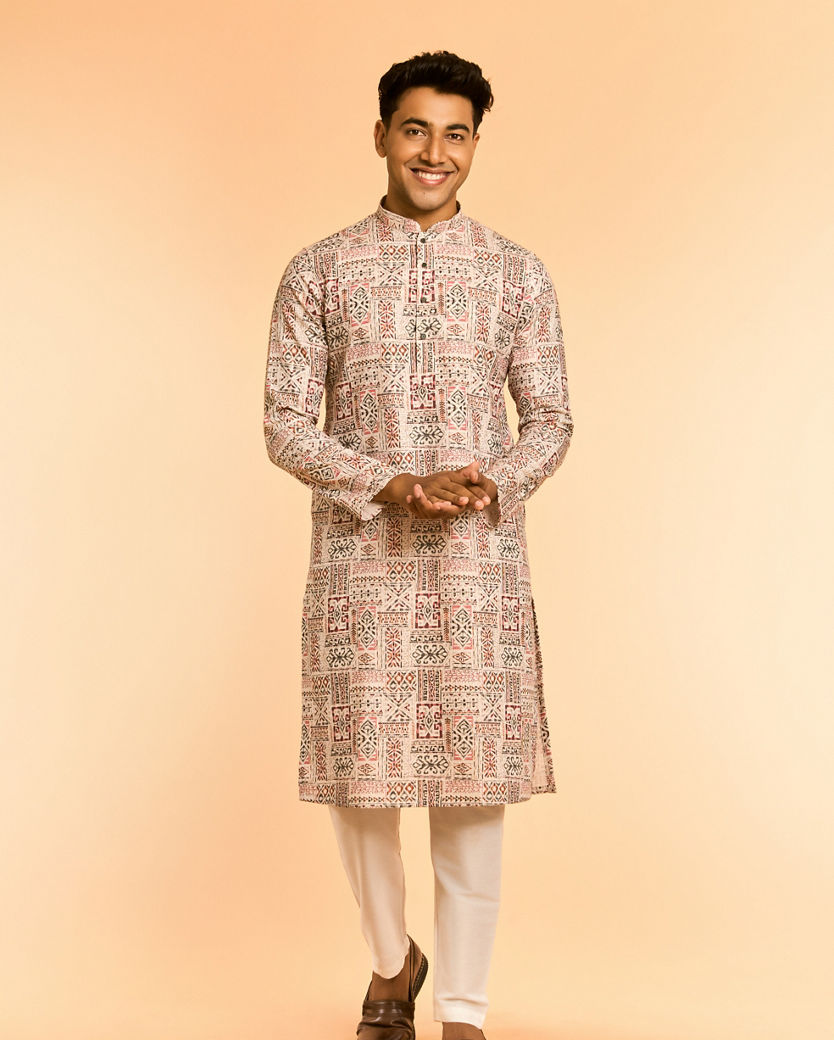 Diwas Men Cream Elegance Kurta