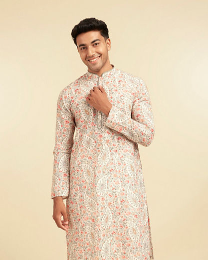 Diwas Men Elegant Cream Kurta