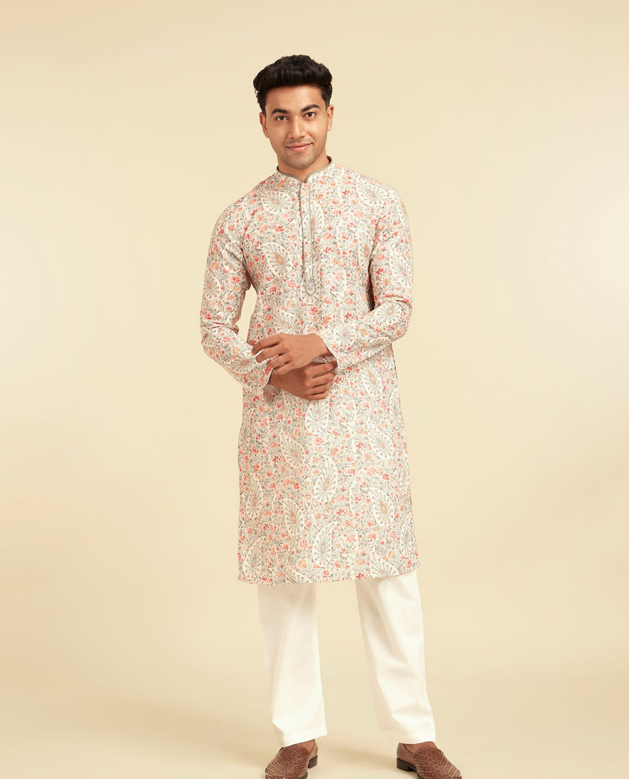 Diwas Men Elegant Cream Kurta