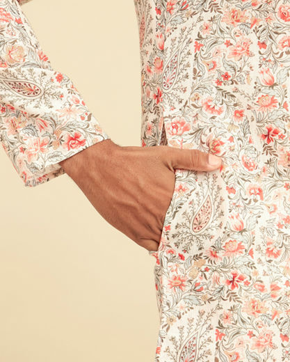 Diwas Men Elegant Cream Kurta