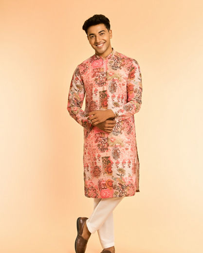Diwas Men Peach Color Resplendent Kurta