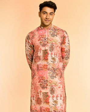 Diwas Men Peach Color Resplendent Kurta