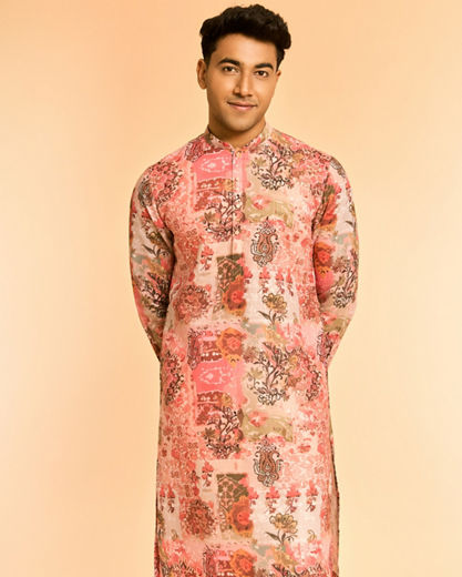 Diwas Men Peach Color Resplendent Kurta