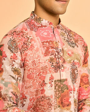 Diwas Men Peach Color Resplendent Kurta