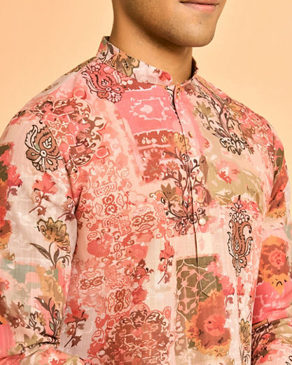 Diwas Men Peach Color Resplendent Kurta