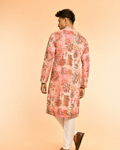 Diwas Men Peach Color Resplendent Kurta