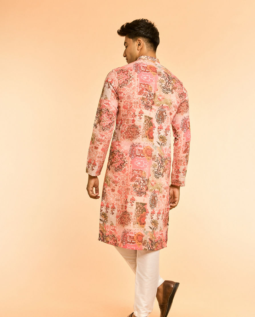 Diwas Men Peach Color Resplendent Kurta