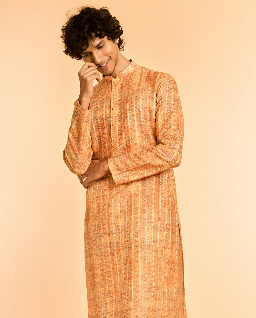 Diwas Men Radiant Mustard Festive Kurta