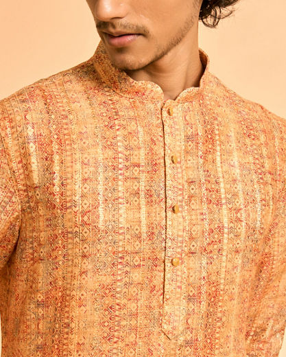 Diwas Men Radiant Mustard Festive Kurta