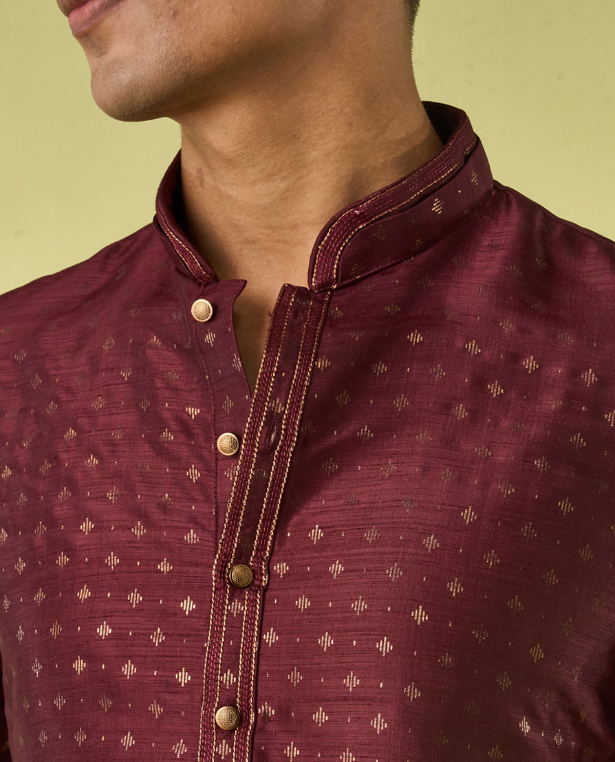 Diwas Men Majestic Maroon Splendor Kurta