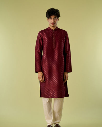 Diwas Men Majestic Maroon Splendor Kurta