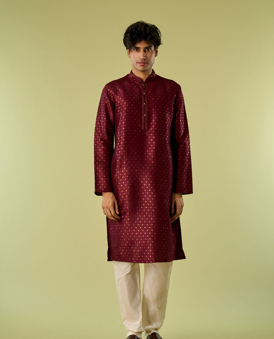 Diwas Men Majestic Maroon Splendor Kurta