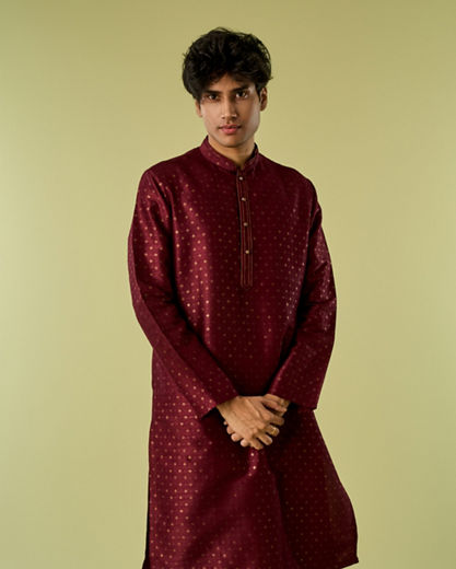 Diwas Men Majestic Maroon Splendor Kurta