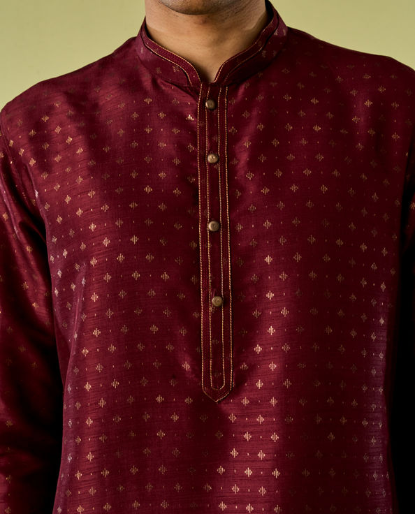Diwas Men Majestic Maroon Splendor Kurta