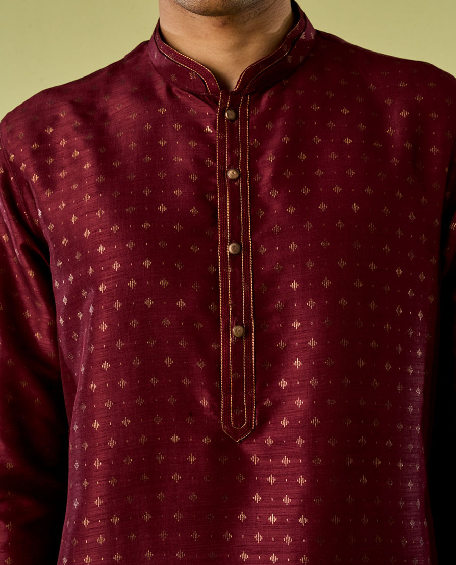 Diwas Men Majestic Maroon Splendor Kurta