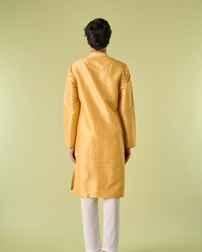 Diwas Men Gleaming Yellow Kurta