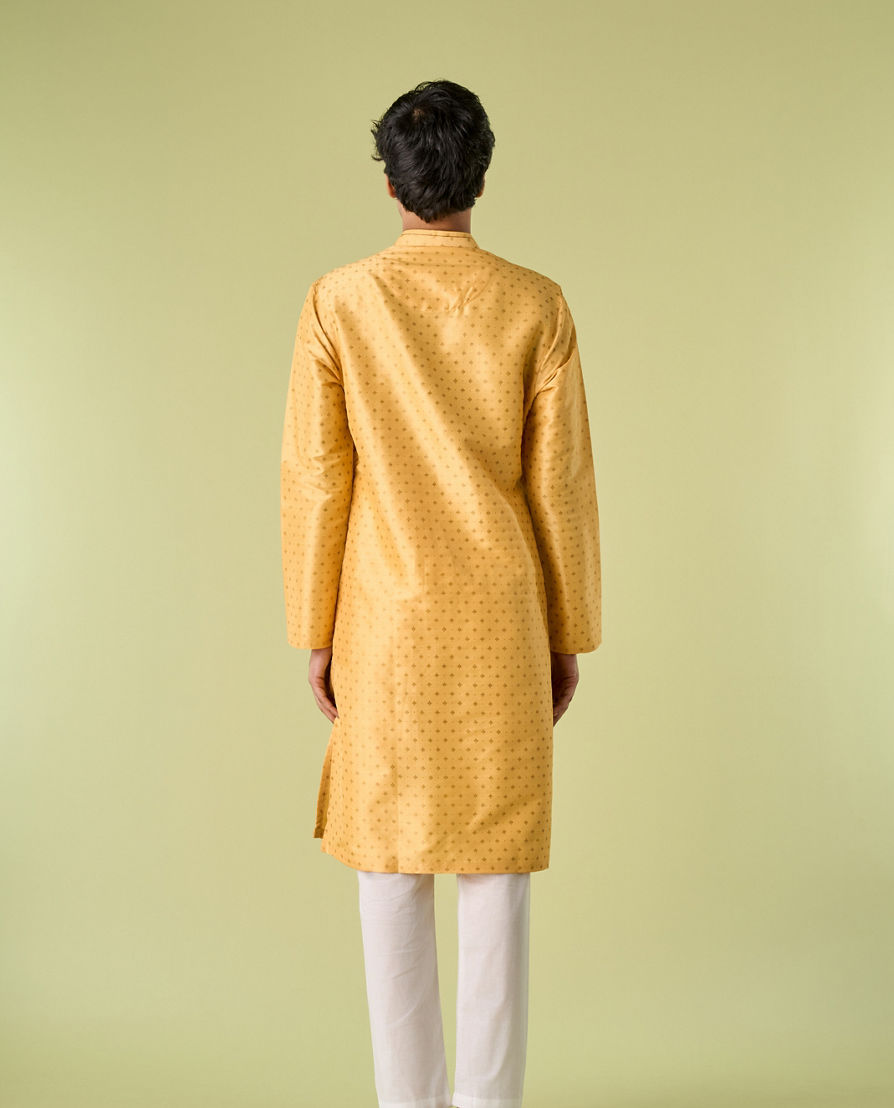 Diwas Men Gleaming Yellow Kurta