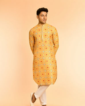 Diwas Men Mustard Majestic Kurta