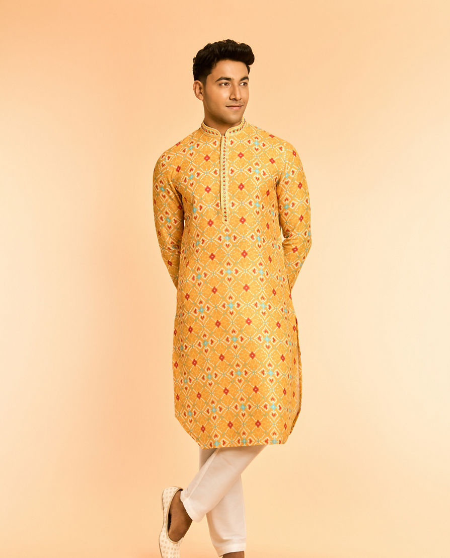 Diwas Men Mustard Majestic Kurta