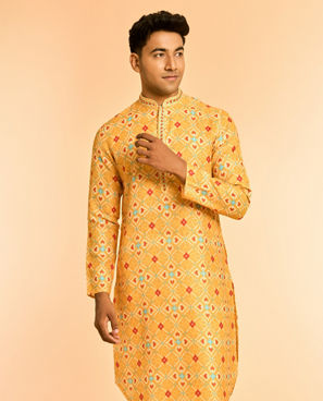 Diwas Men Mustard Majestic Kurta
