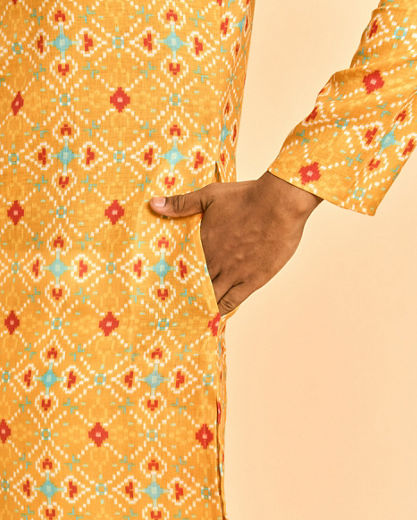 Diwas Men Mustard Majestic Kurta