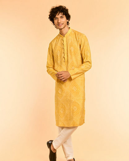 Diwas Men Sunlit Elegance Yellow Kurta